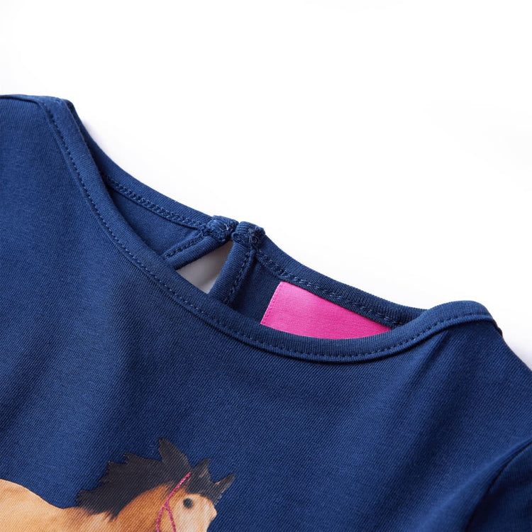 Vidaxl kindershirt met lange mouwen 92 marineblauw