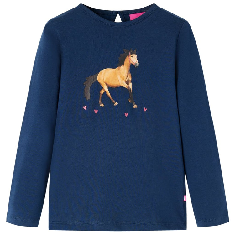 Vidaxl kindershirt met lange mouwen 104 marineblauw