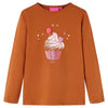 Vidaxl kindershirt met lange mouwen 116 cognackleurig