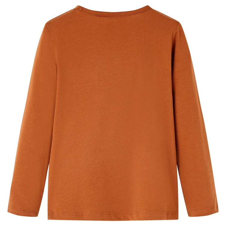 Vidaxl kindershirt met lange mouwen 116 cognackleurig