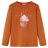 VidaXL Kindershirt met lange mouwen 128 cognackleurig