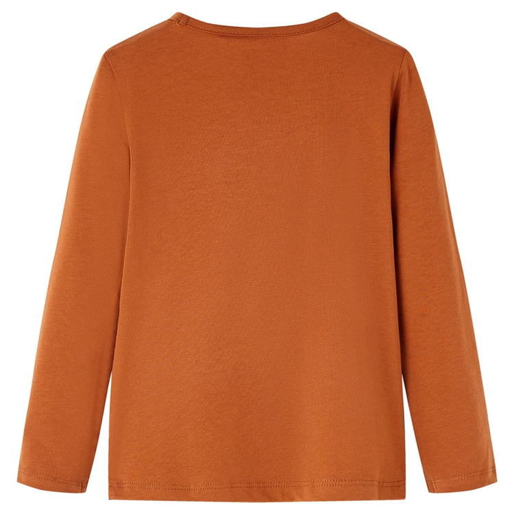VidaXL Kindershirt met lange mouwen 128 cognackleurig