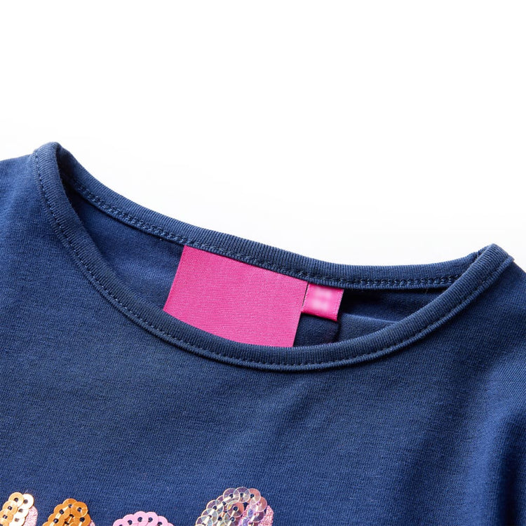 Vidaxl kindershirt met lange mouwen 104 marineblauw