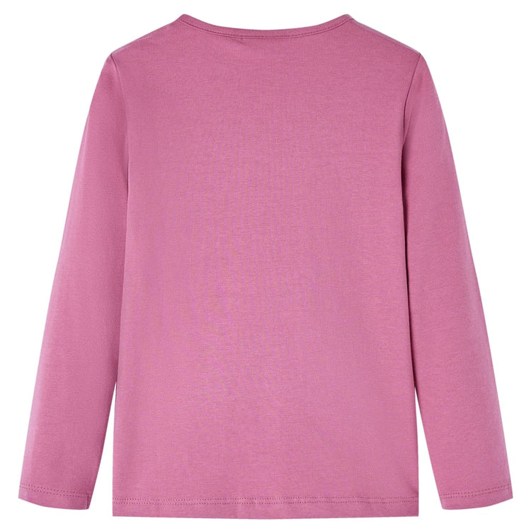 VidaXL Kindershirt met lange mouwen 128 frambozenkleur