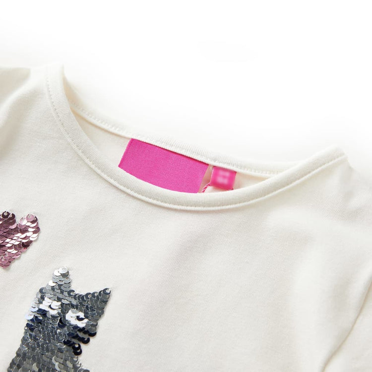 Vidaxl kindershirt met lange mouwen 104 ecru