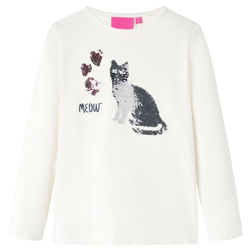 Vidaxl kindershirt met lange mouwen 128 ecru