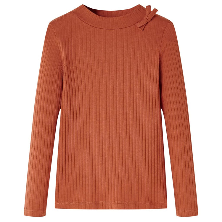 Vidaxl kindershirt met lange mouwen 92 cognackleurig