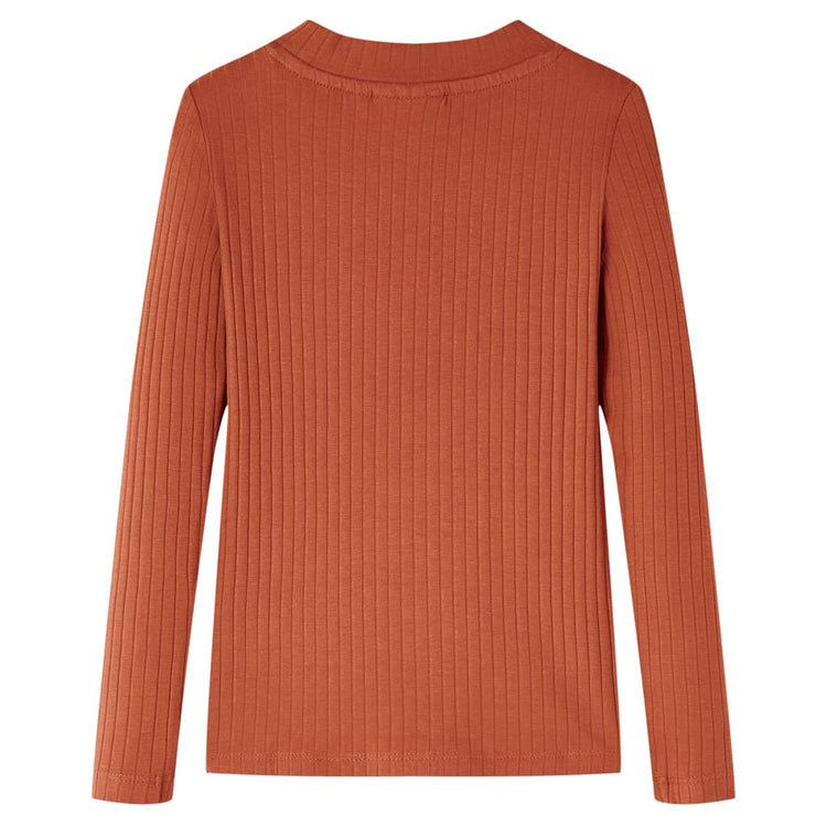 Vidaxl kindershirt met lange mouwen 92 cognackleurig