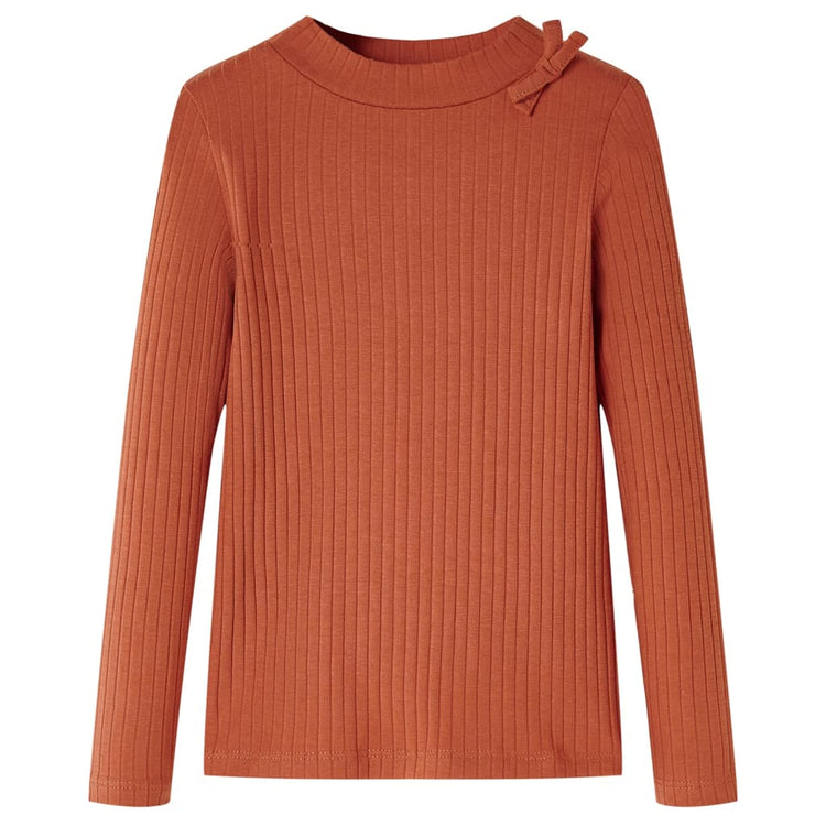 Vidaxl kindershirt met lange mouwen 116 cognackleurig
