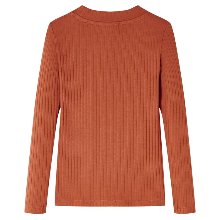 Vidaxl kindershirt met lange mouwen 116 cognackleurig