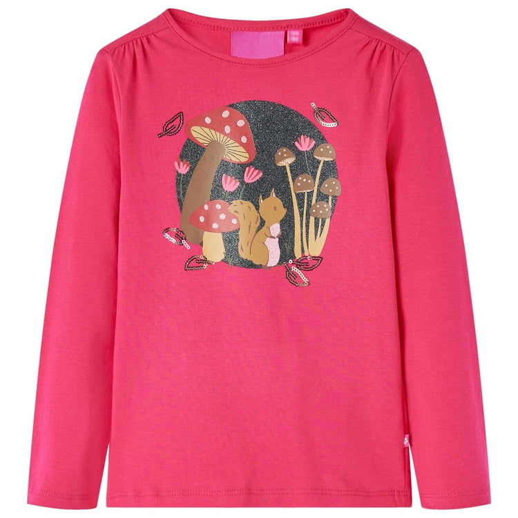 Vidaxl kindershirt met lange mouwen 128 felroze