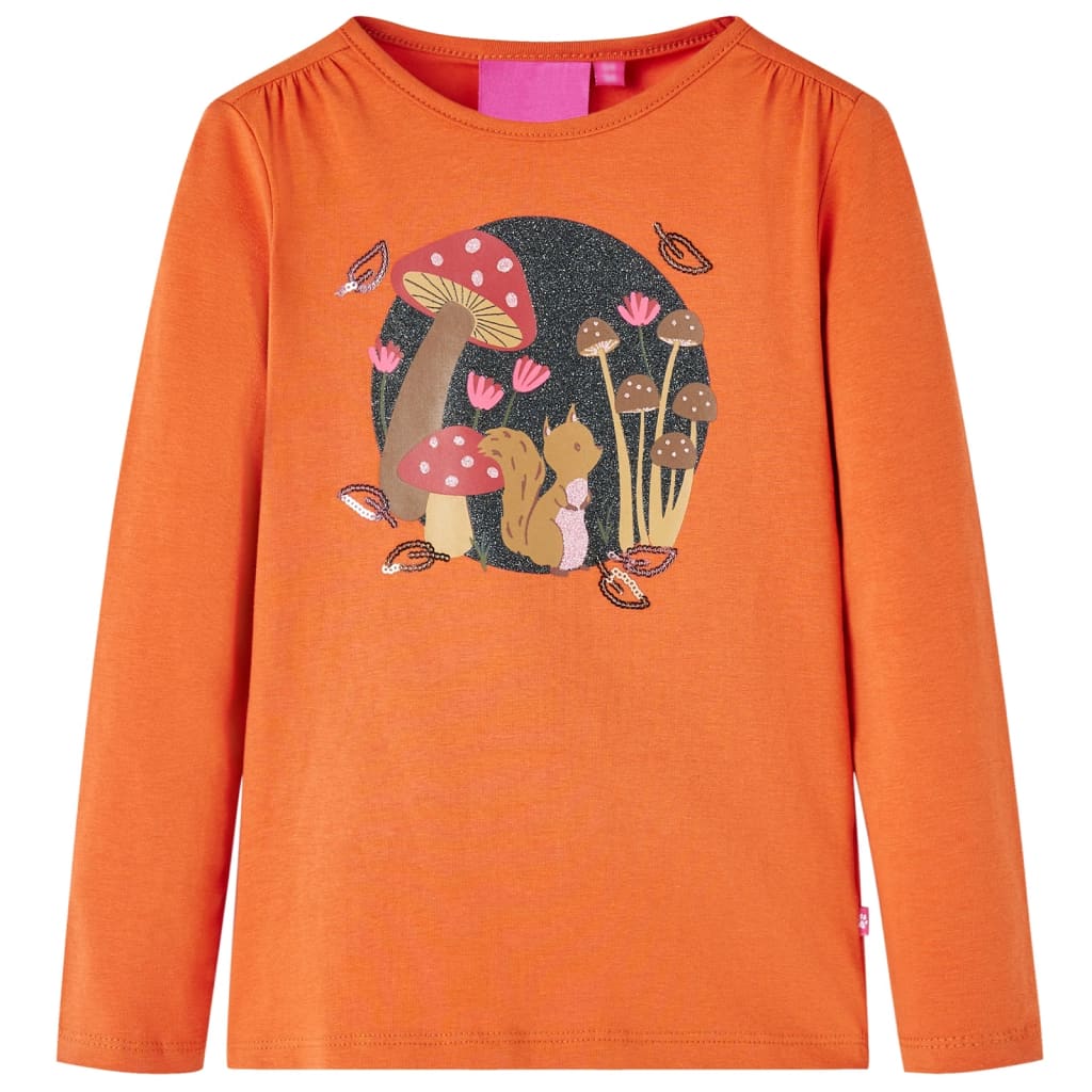 VidaXL Kindershirt met lange mouwen 128 oranjebruin