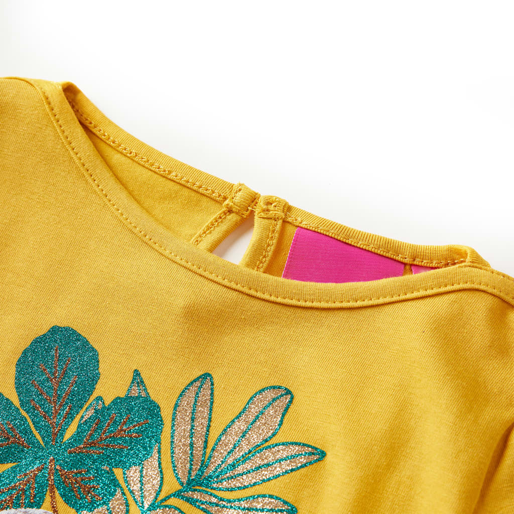 Vidaxl kindershirt met lange mouwen 128 okerkleurig