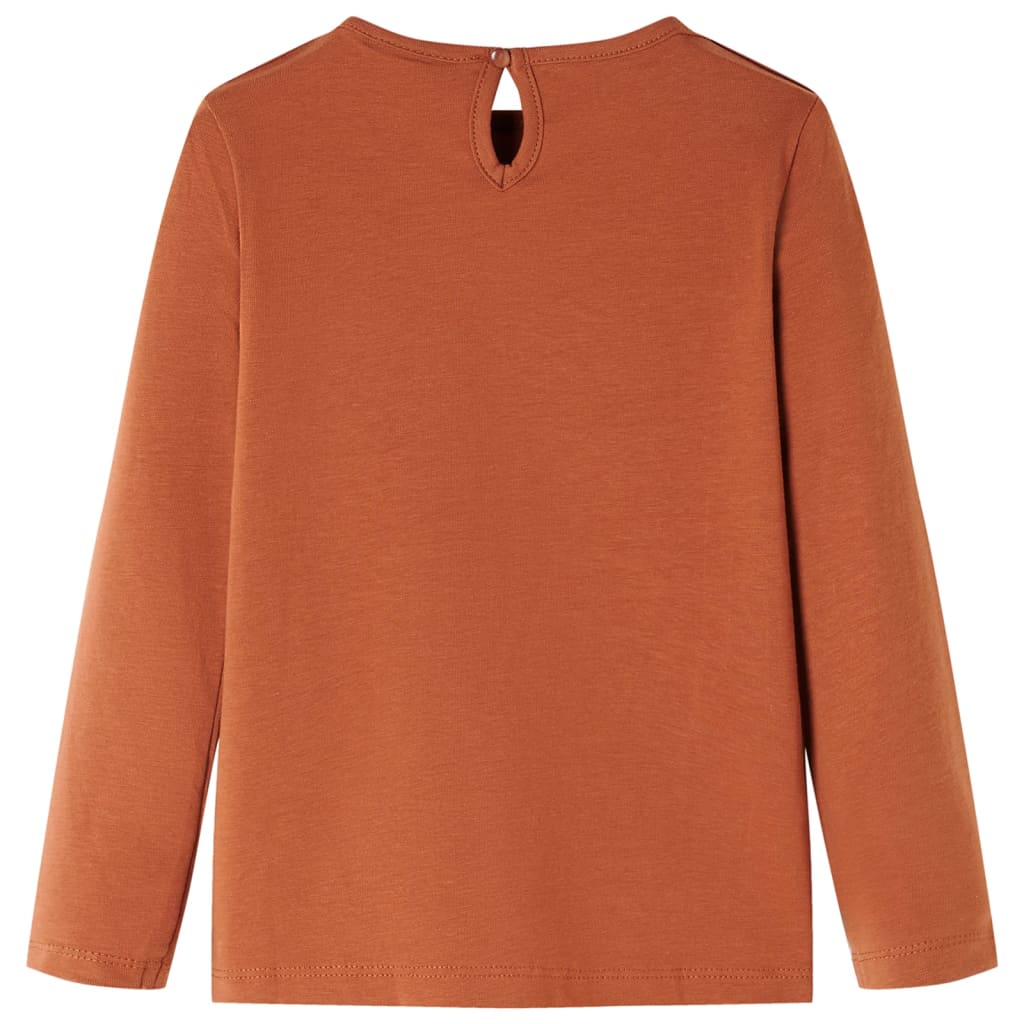 Vidaxl kindershirt met lange mouwen 128 cognackleurig