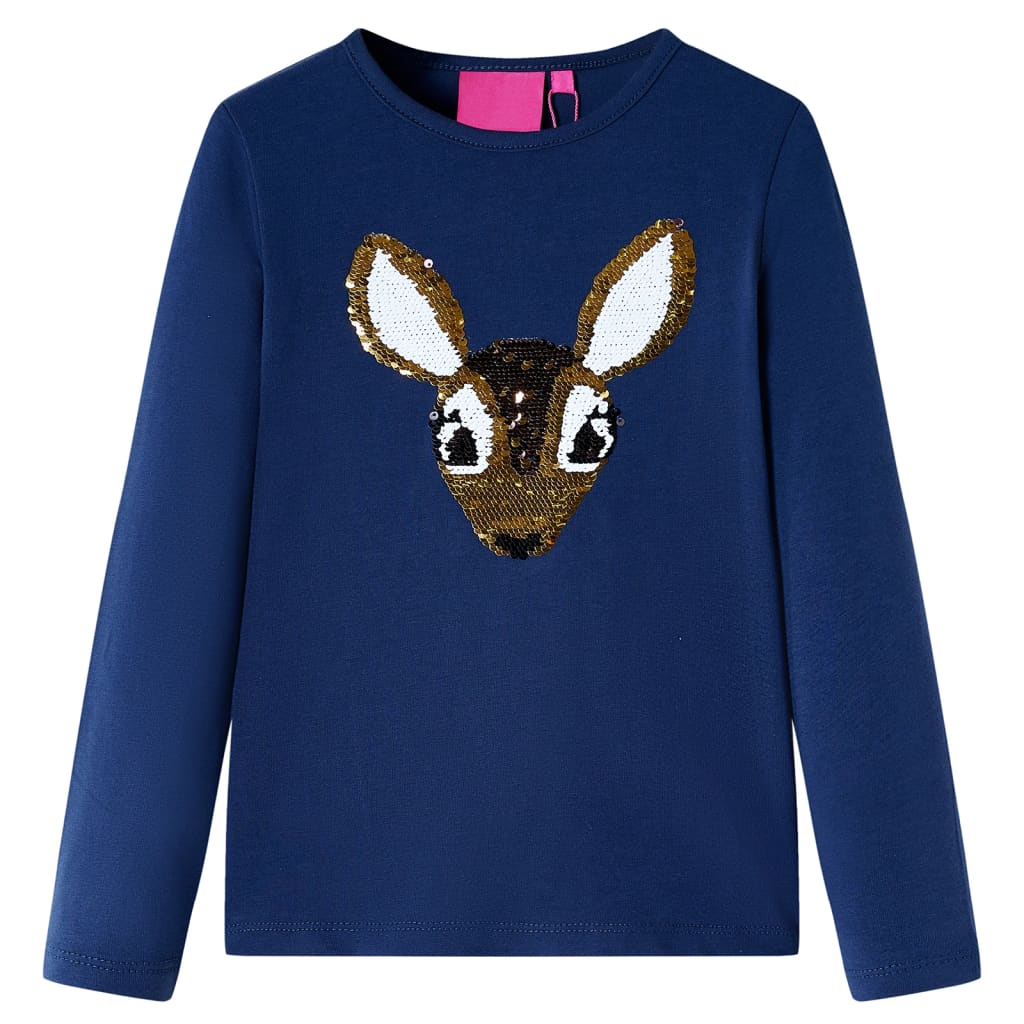 Vidaxl kindershirt met lange mouwen 92 marineblauw