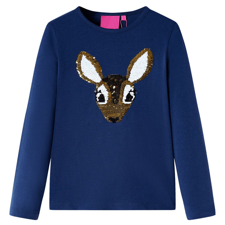 VidaXL Kindershirt met lange mouwen 128 marineblauw