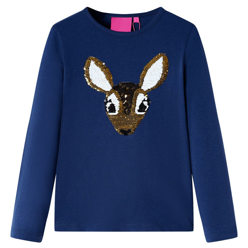 VidaXL Kindershirt met lange mouwen 140 marineblauw