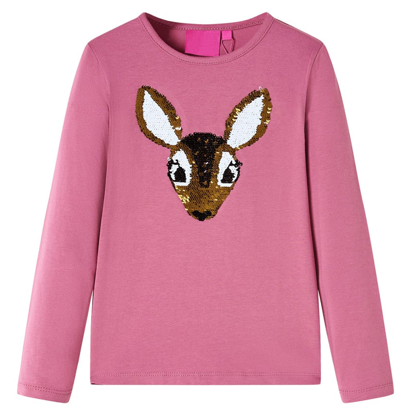 Vidaxl kindershirt met lange mouwen 92 frambozenkleurig