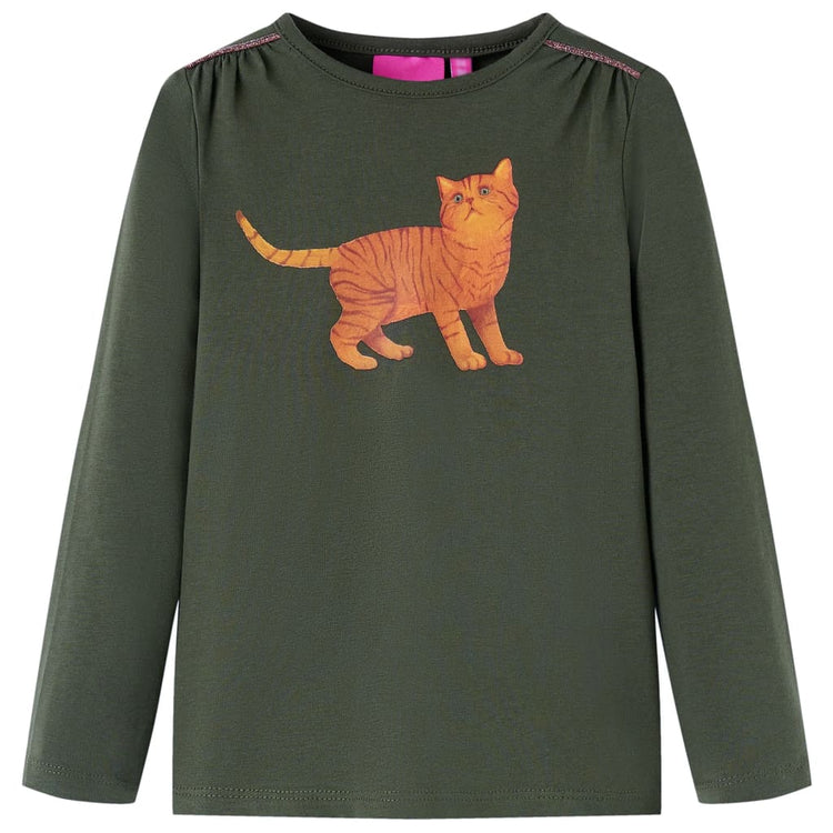 Vidaxl kindershirt met lange mouwen 104 kakikleurig