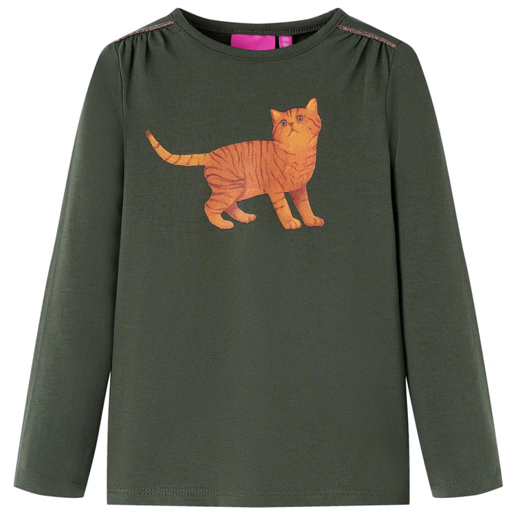Vidaxl kindershirt met lange mouwen 128 kakikleurig