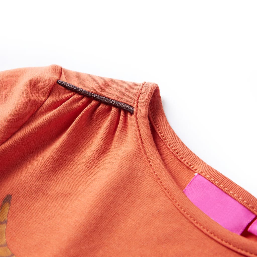 Vidaxl kindershirt met lange mouwen 92 oranjebruin