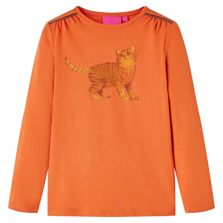 Vidaxl kindershirt met lange mouwen 104 oranjebruin