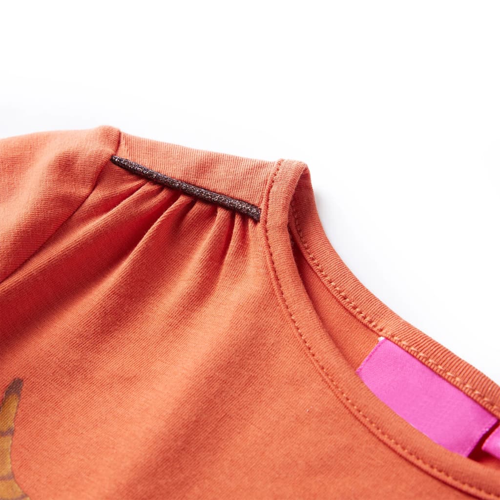 Vidaxl kindershirt met lange mouwen 104 oranjebruin