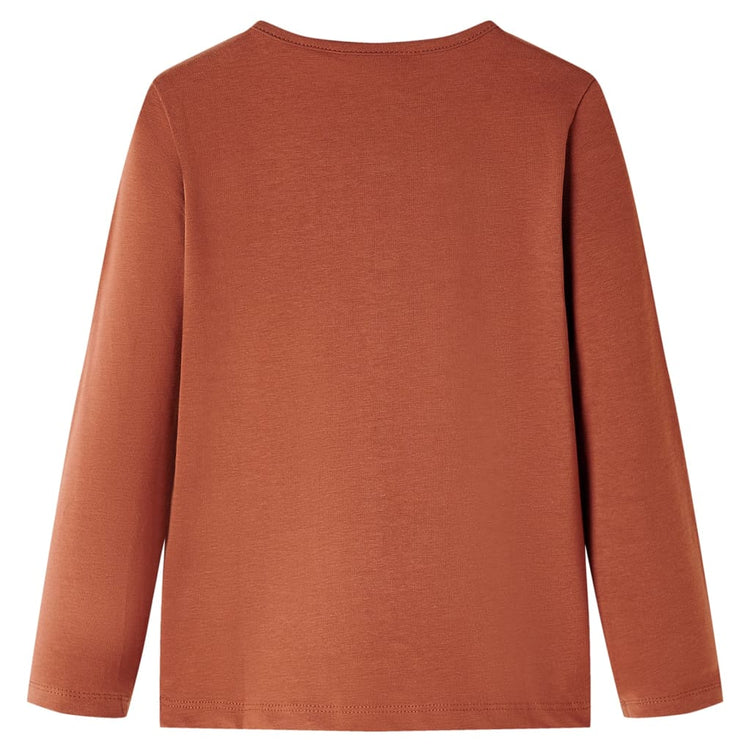 Vidaxl kindershirt met lange mouwen 128 cognackleurig