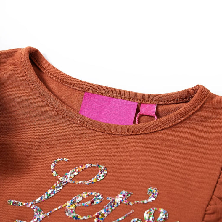 Vidaxl kindershirt met lange mouwen 140 cognackleurig