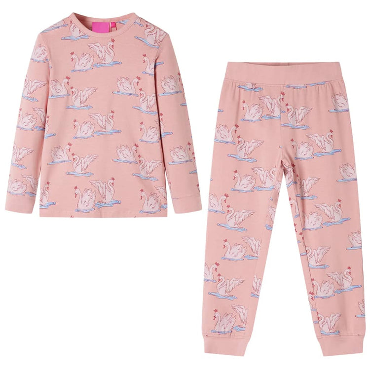 Vidaxl kinderpyjama met lange mouwen 92 lichtroze