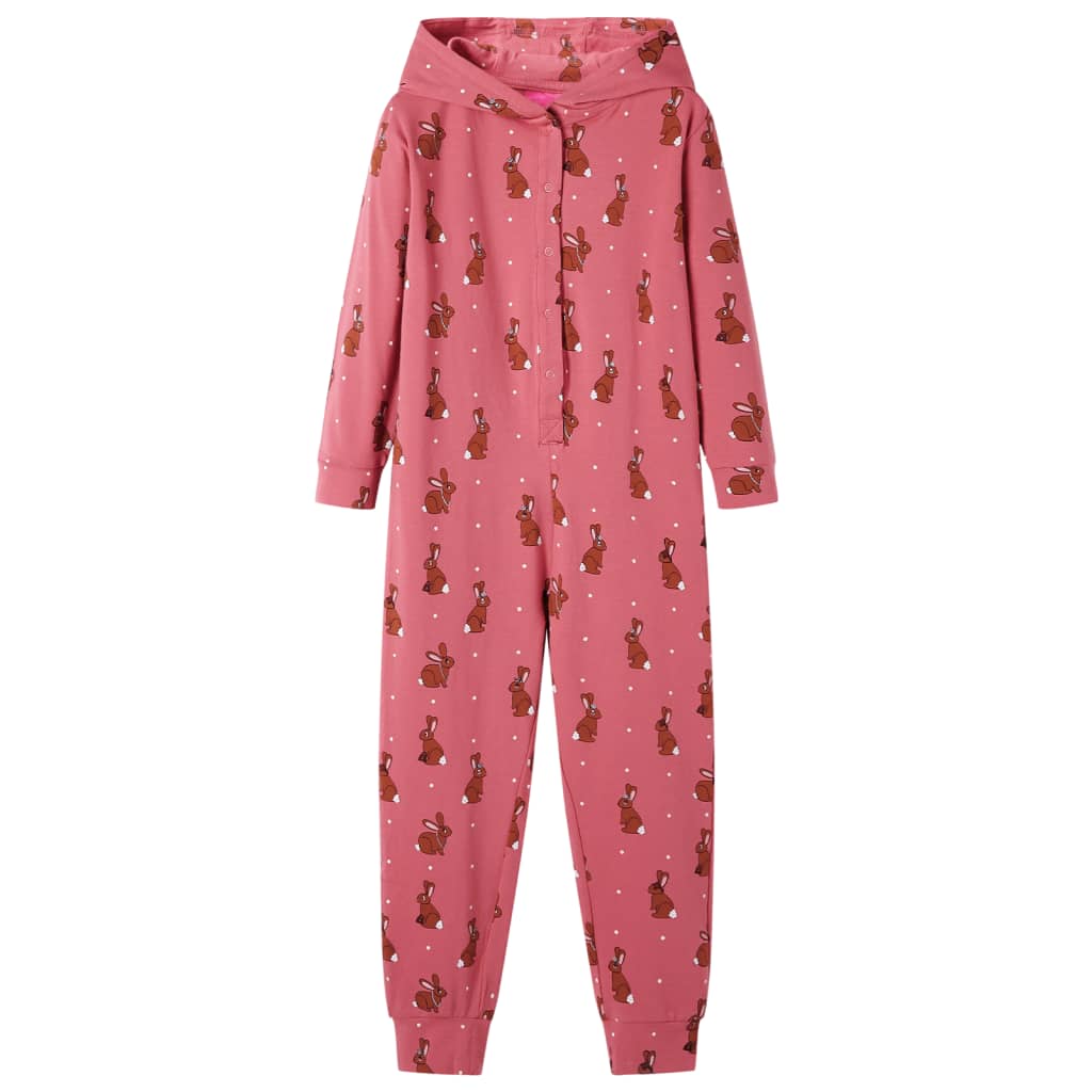 Vidaxl kinderonesie met capuchon 92 oudroze