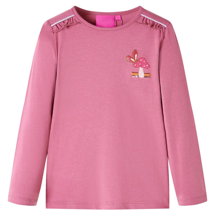 Vidaxl kindershirt met lange mouwen 128 frambozenkleurig