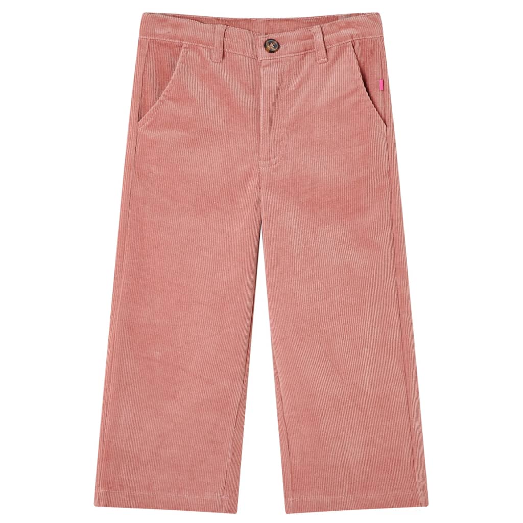 Vidaxl kinderbroek 128 ribfluweel oudroze