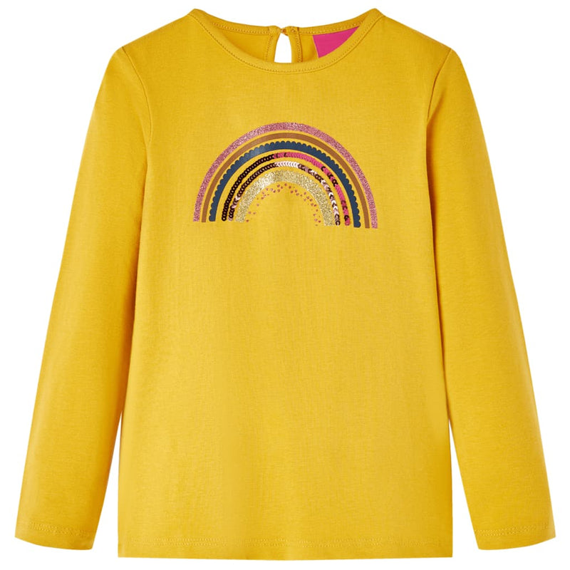 Vidaxl kindershirt met lange mouwen 92 okerkleurig