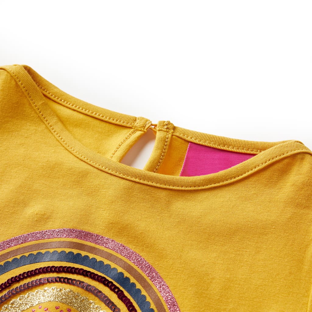 VidaXL Kindershirt met lange mouwen 116 okerkleurig