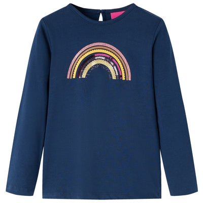 VidaXL Kindershirt met lange mouwen 92 marineblauw