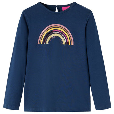 VidaXL Kindershirt met lange mouwen 140 marineblauw