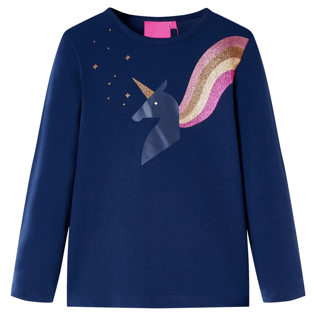 Vidaxl kindershirt met lange mouwen 92 marineblauw
