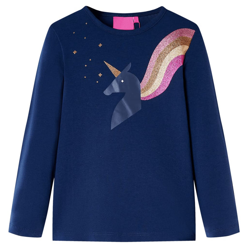 Vidaxl kindershirt met lange mouwen 104 marineblauw