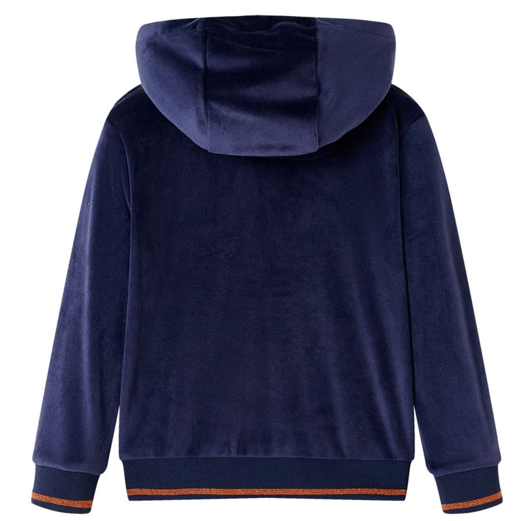 Vidaxl kinderjas met capuchon 128 marineblauw