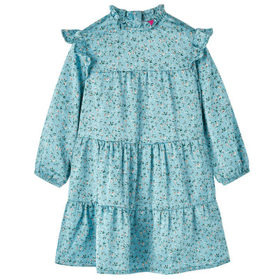 VidaXL Kinderjurk met lange mouwen 92 blauw