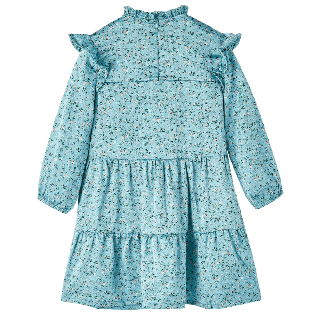 Vidaxl kinderjurk met lange mouwen 104 blauw
