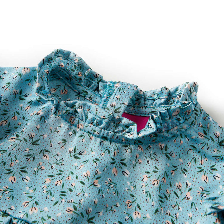 Vidaxl kinderjurk met lange mouwen 116 blauw