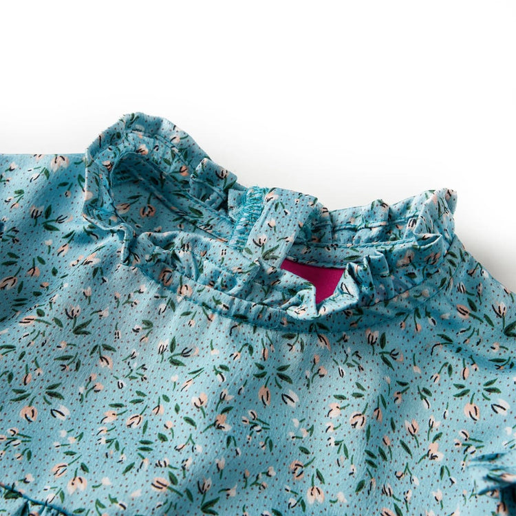 Vidaxl kinderjurk met lange mouwen 140 blauw