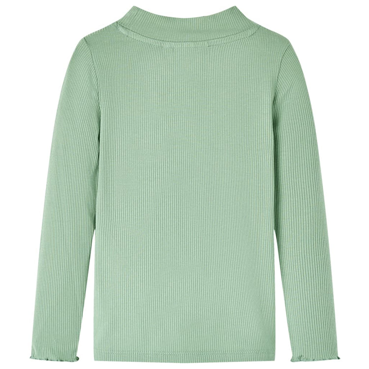 VidaXL Kindershirt met lange mouwen lage col 92 donkermintkleurig