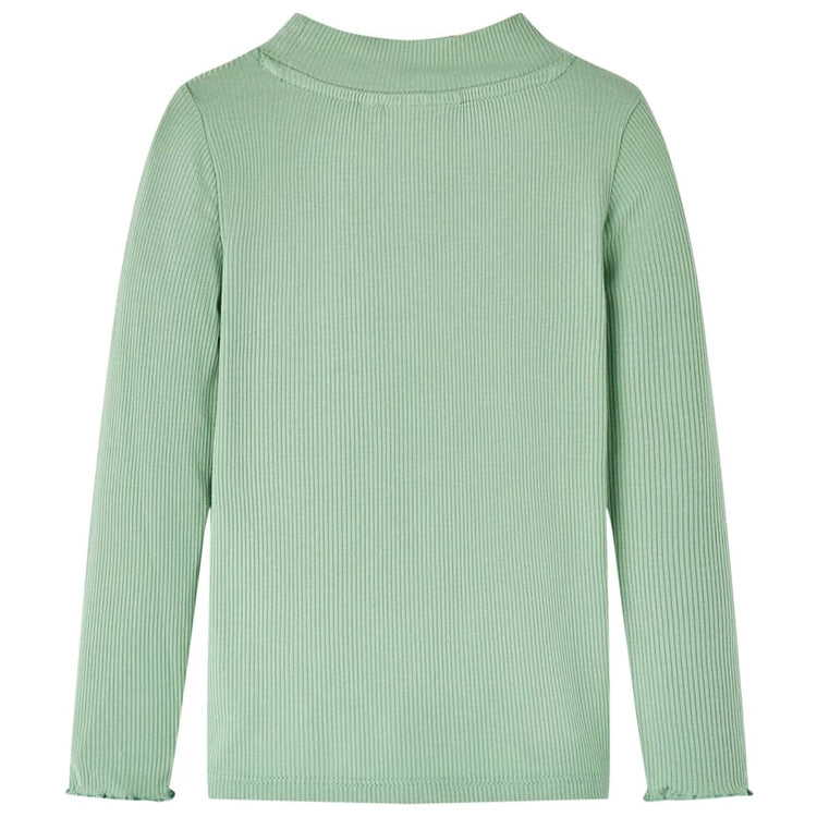 VidaXL Kindershirt met lange mouwen lage col 104 donkermintkleurig