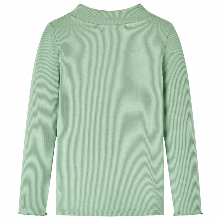 Vidaxl kindershirt met lange mouwen lage col 140 donkermintkleurig
