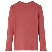 VidaXL Kindershirt met lange mouwen en lage col 128 roodbruin - afbeelding 2