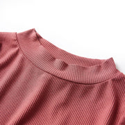 VidaXL Kindershirt met lange mouwen en lage col 128 roodbruin - afbeelding 3