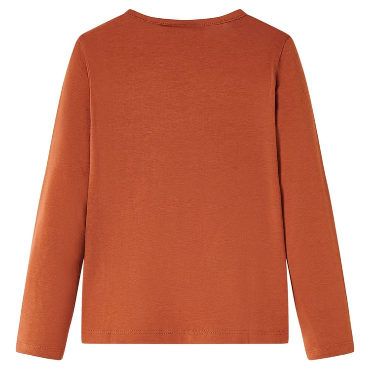 VidaXL Kindershirt met lange mouwen 92 cognackleurig